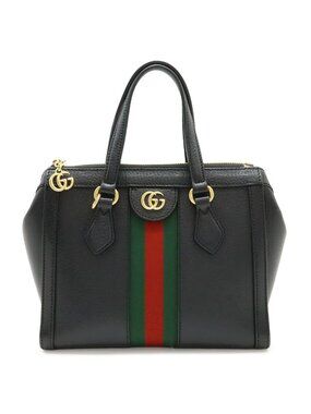 Gucci Ophidia Small Tote Bag Leather Black Gold